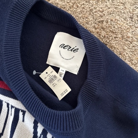 NWT Aerie Out West Navy Blue Sweater 
size Large - Picture 10 of 12